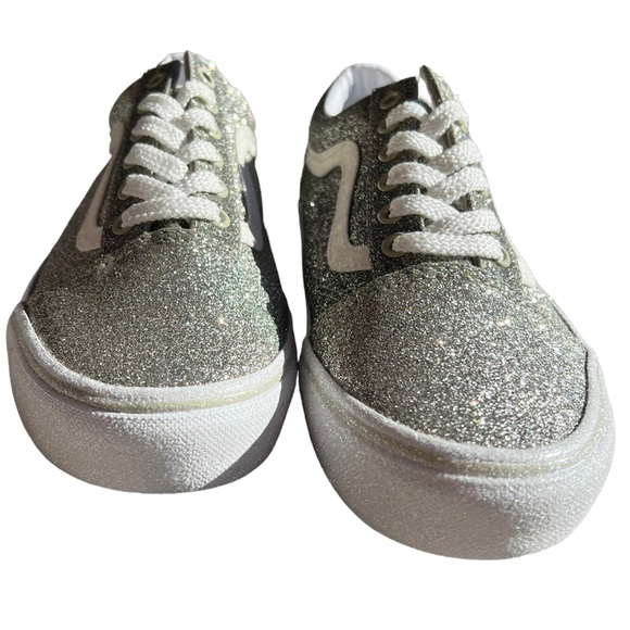 VANS old skool (Glitter) moss gray/true white NWT sz 7 - Picture 5 of 8